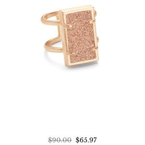 Kendra Scott Lennox ring rose gold sand drusy